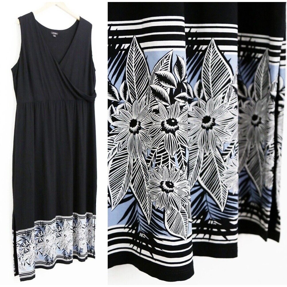J Jill WEAREVER HAVANI COLLECTION SLEEEVELESS MAXI DRESS SIZE LARGE H2202